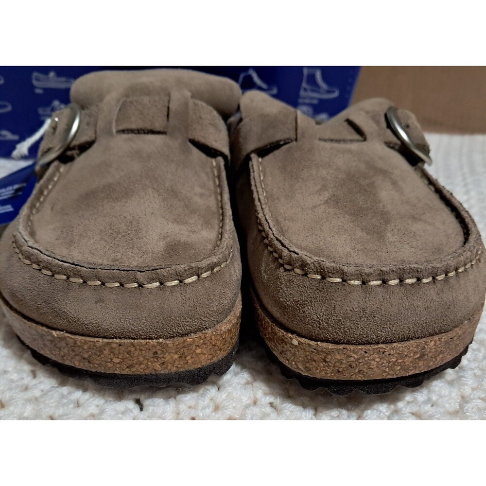 Birkenstock BUCKLEY Suede Clog GRAY TAUPE Narrow EU 40 NEW - Picture 4 of 16